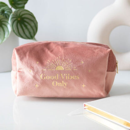 Good vibes only crystals keep pouch / pencil case / makeup bag