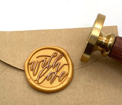 With love wax seal / wooden brass sealing stamp