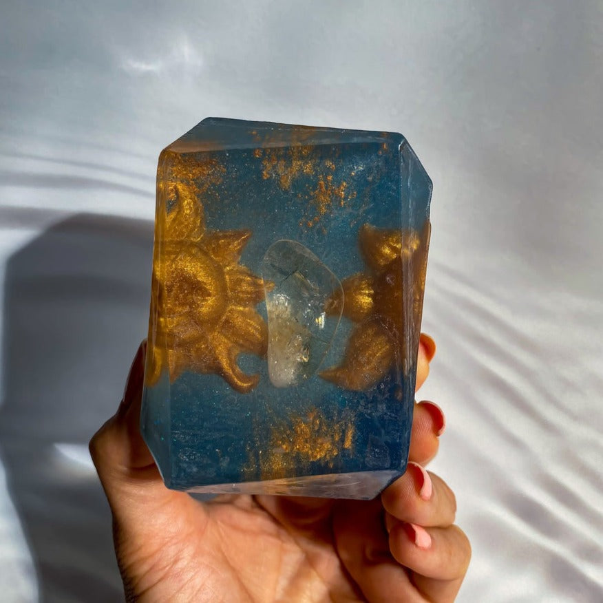 Crystal soap bar - vegan gemstone soap