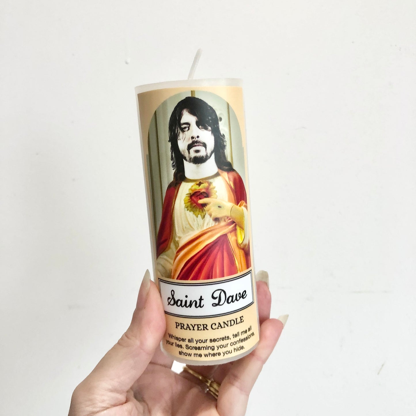 Music gods prayer candle - Beyonce, David Bowie, Dave Grohl