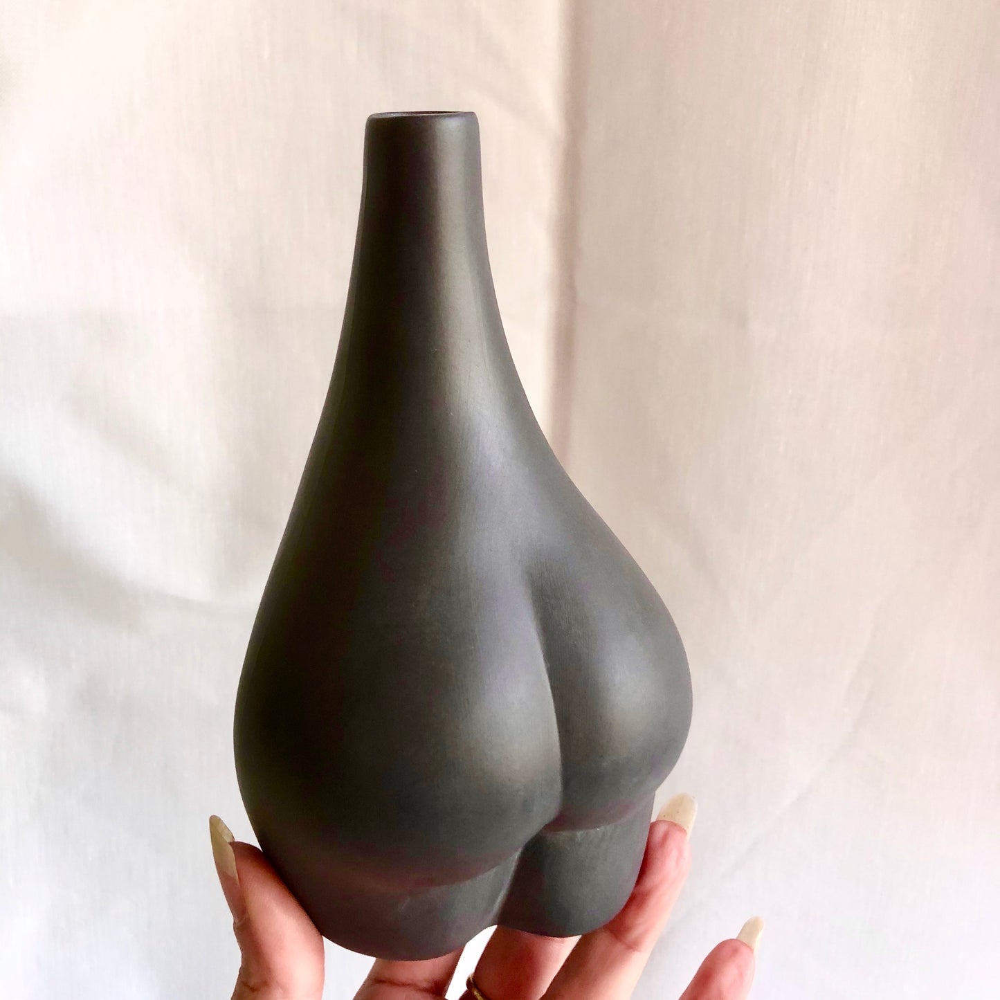 Handmade HER cheeky black bottom bud vase