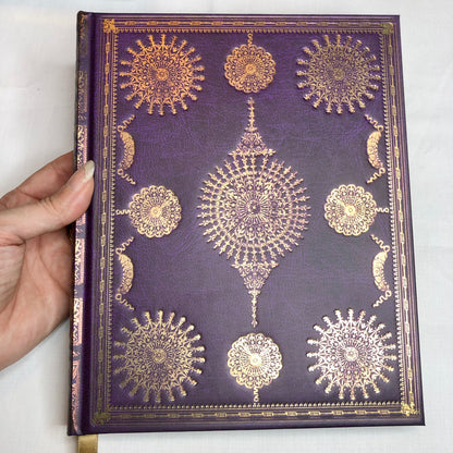 Hard cover amethyst jewel purple faux leather journal