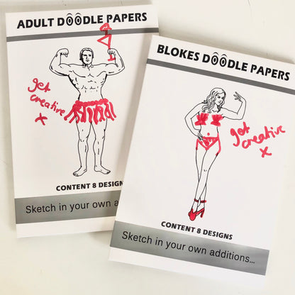 Naughty doodle paper / colouring paper - his n hers