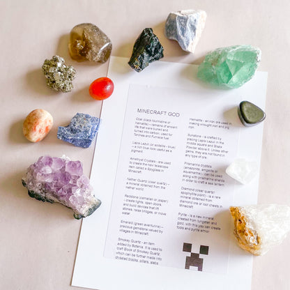 Minecraft rock / tumble stone and rough crystal set