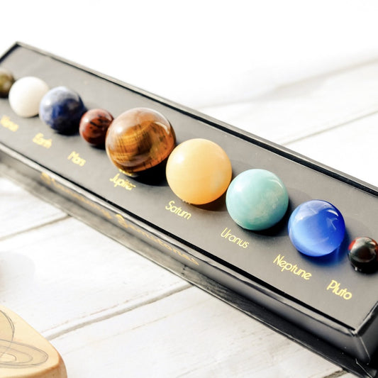 Crystal spheres gift box desk set of the solar system planets