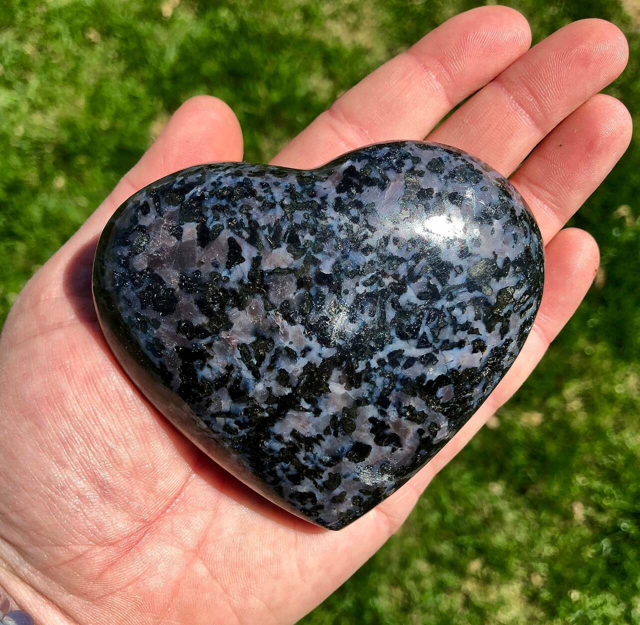 Large mystic merlinite puffy heart shaped crystal