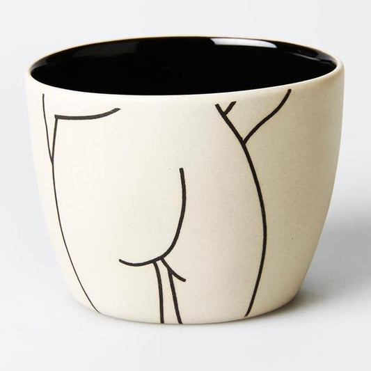 Life drawing / hand painted nude woman cup / bottom mini planter pot