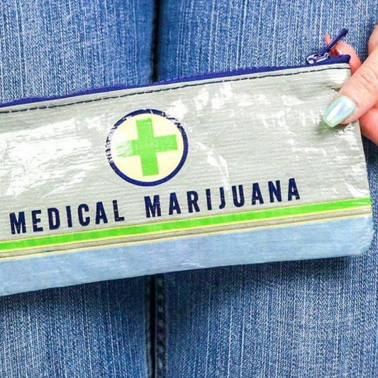 Weed money purse /  medical marijuana recycled plastic pouch / pencil case