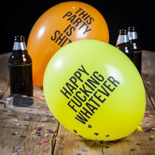 Naughty insult birthday greeting balloon / abusive balloon - 5 pack