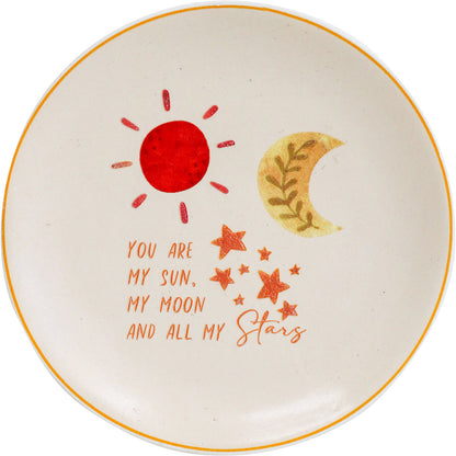 Sun, moon, stars trinket dish plate