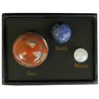 Cosmic crystal spheres gift box desk set - solar system planet earth moon sun