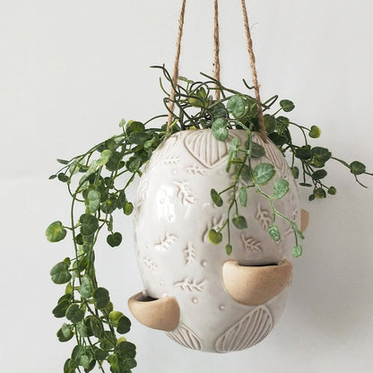 Glazed hanging / standing herb planter pot