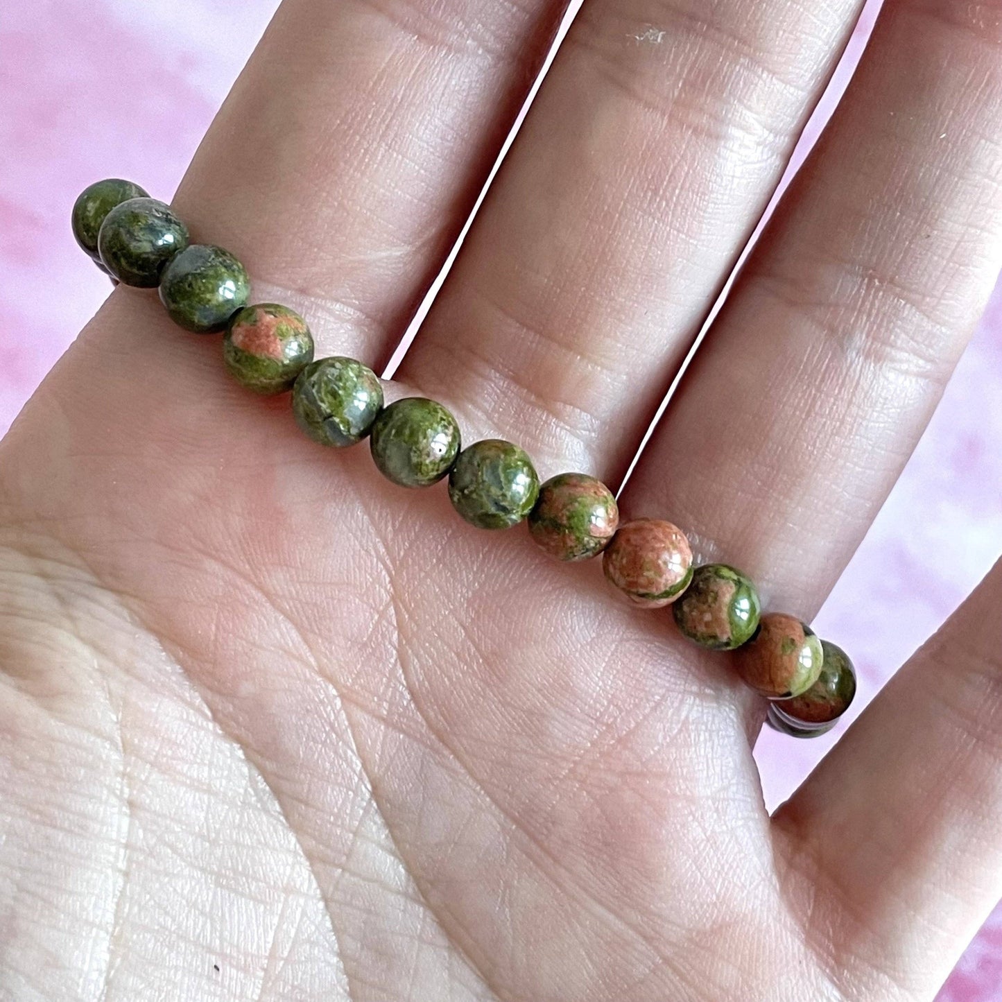 Unakite crystal bead / crystal bracelet