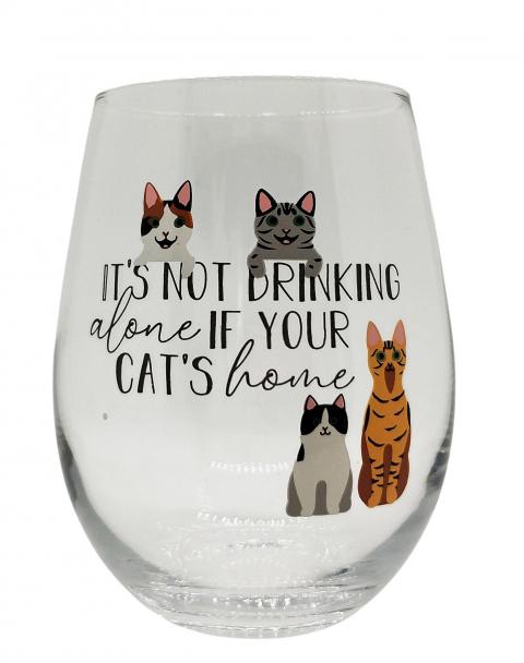 Cat / dog / Not drinking alone wine glass