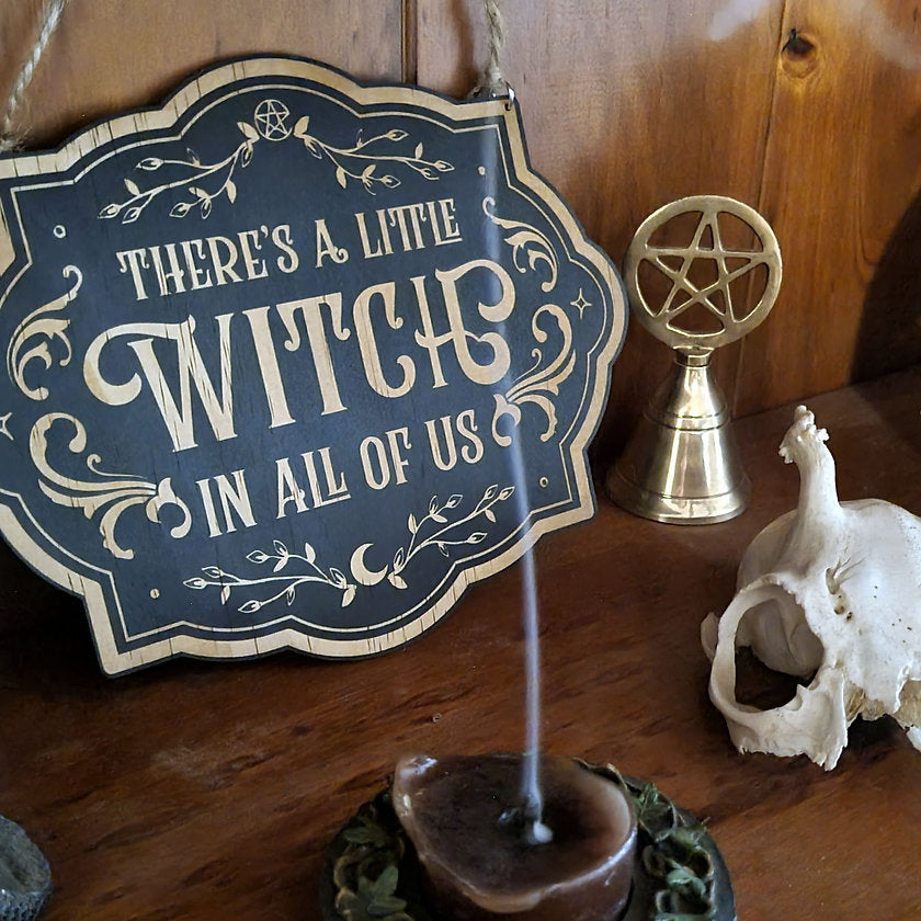 Witches wooden sign